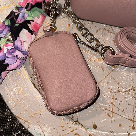 Steve Madden Mauve Faux Leather Mini Crossbody Purse w/ an accessory pouch - Picture 12 of 12